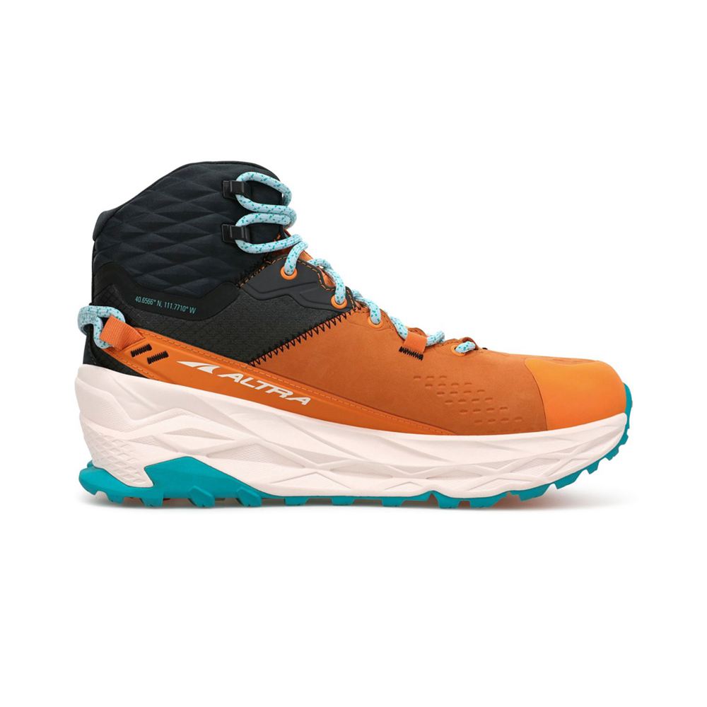 Chaussure Trail Running Altra Olympus 5 Hike Mid GTX Orange Grise Femme | EYB-98179710