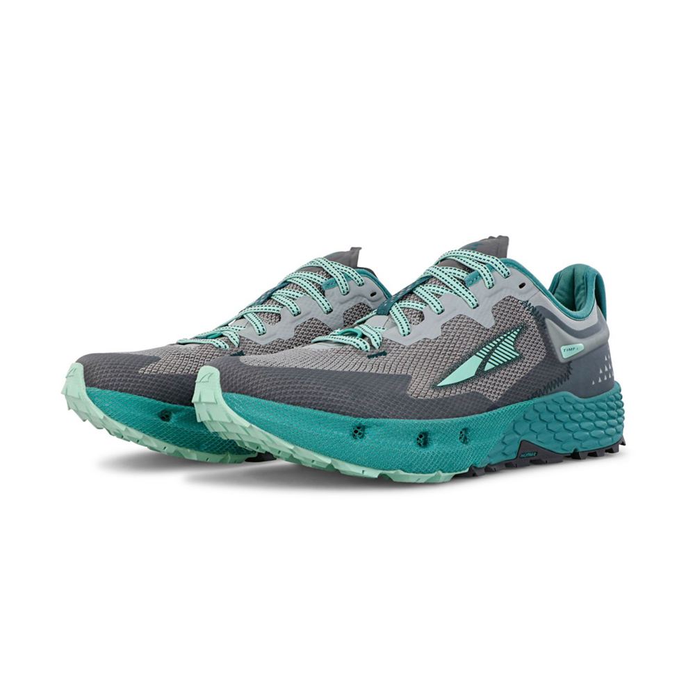 Chaussure Trail Running Altra Timp 4 Grise Turquoise Femme | EAA-62573582