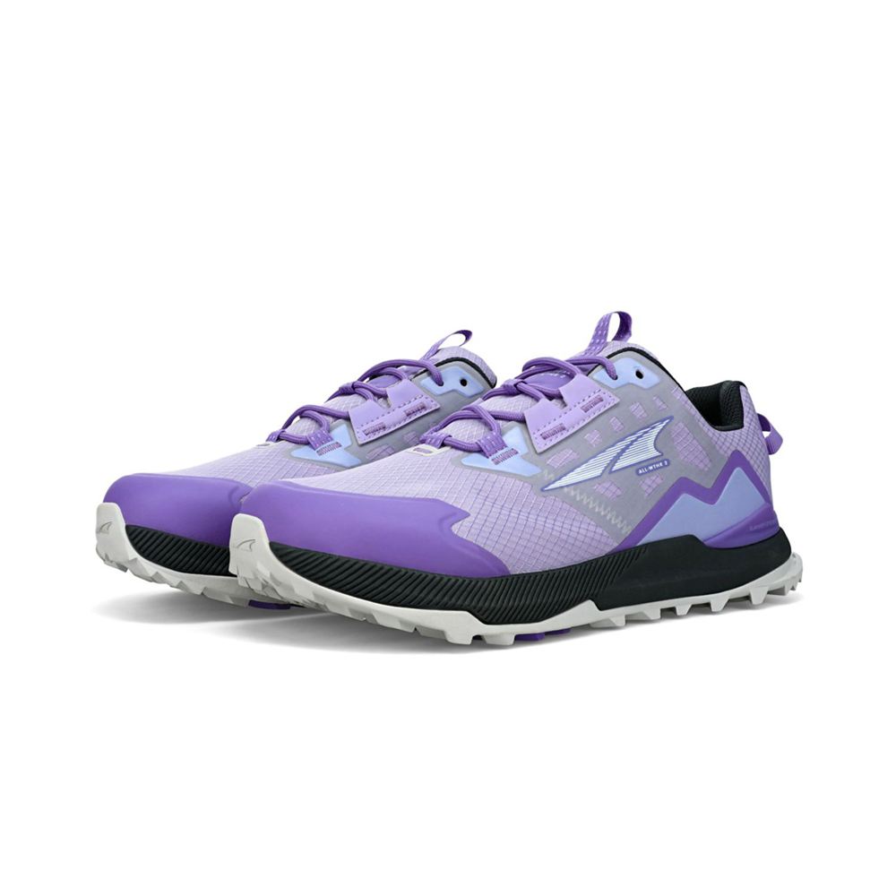 Chaussure Trail Running Altra Lone Peak ALL-WTHR Low 2 Grise Violette Femme | EIF-24623693