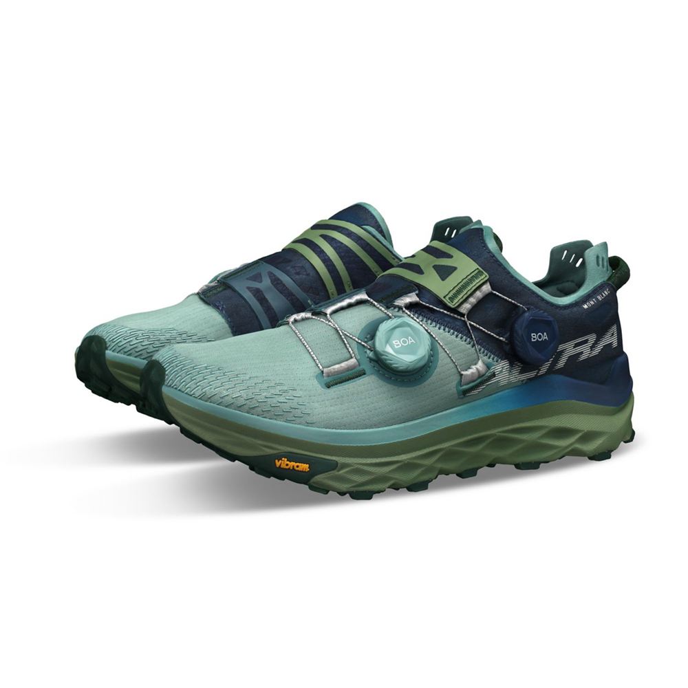 Chaussure Trail Running Altra Mont Blanc BOA Bleu Vert Femme | TOX-14494581