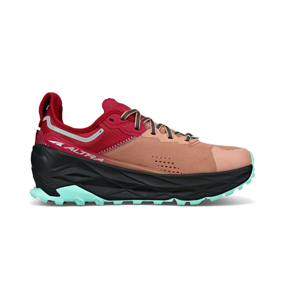 Chaussure Trail Running Altra Olympus 5 Marron Rouge Femme | HCB-79857744