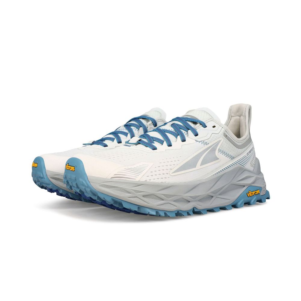 Chaussure Trail Running Altra Olympus 5 Blanche Bleu Femme | TAQ-60269061