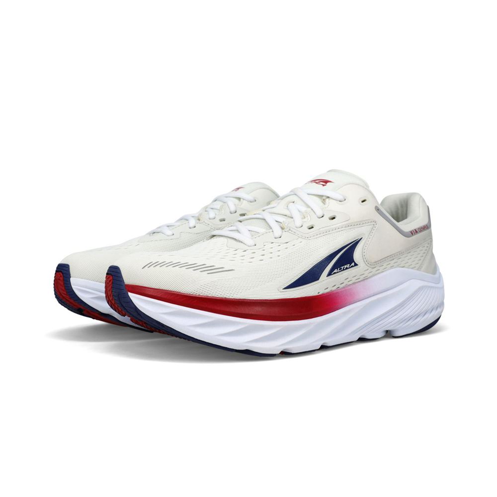 Chaussures Running Route Altra VIA Olympus Blanche Bleu Femme | YWO-78356091