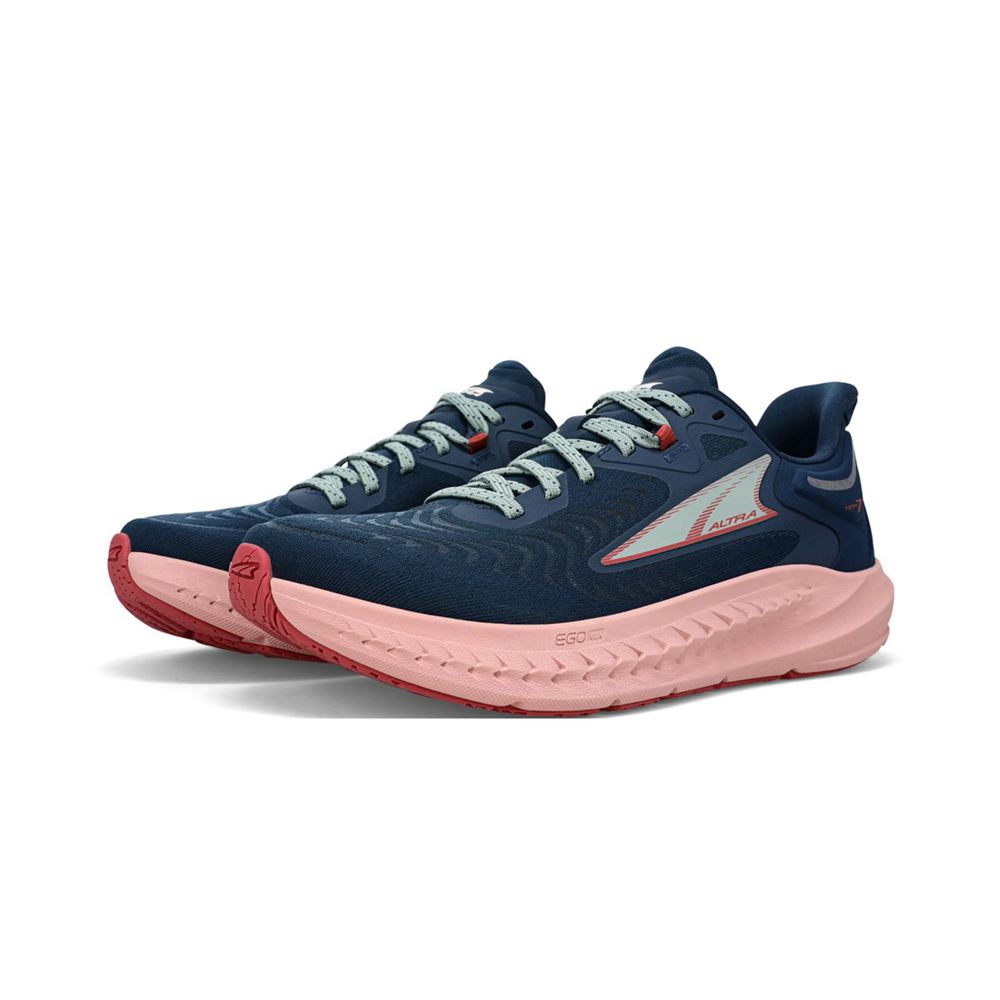 Chaussures Running Route Altra Torin 7 Bleu Rose Femme | YHR-52720891