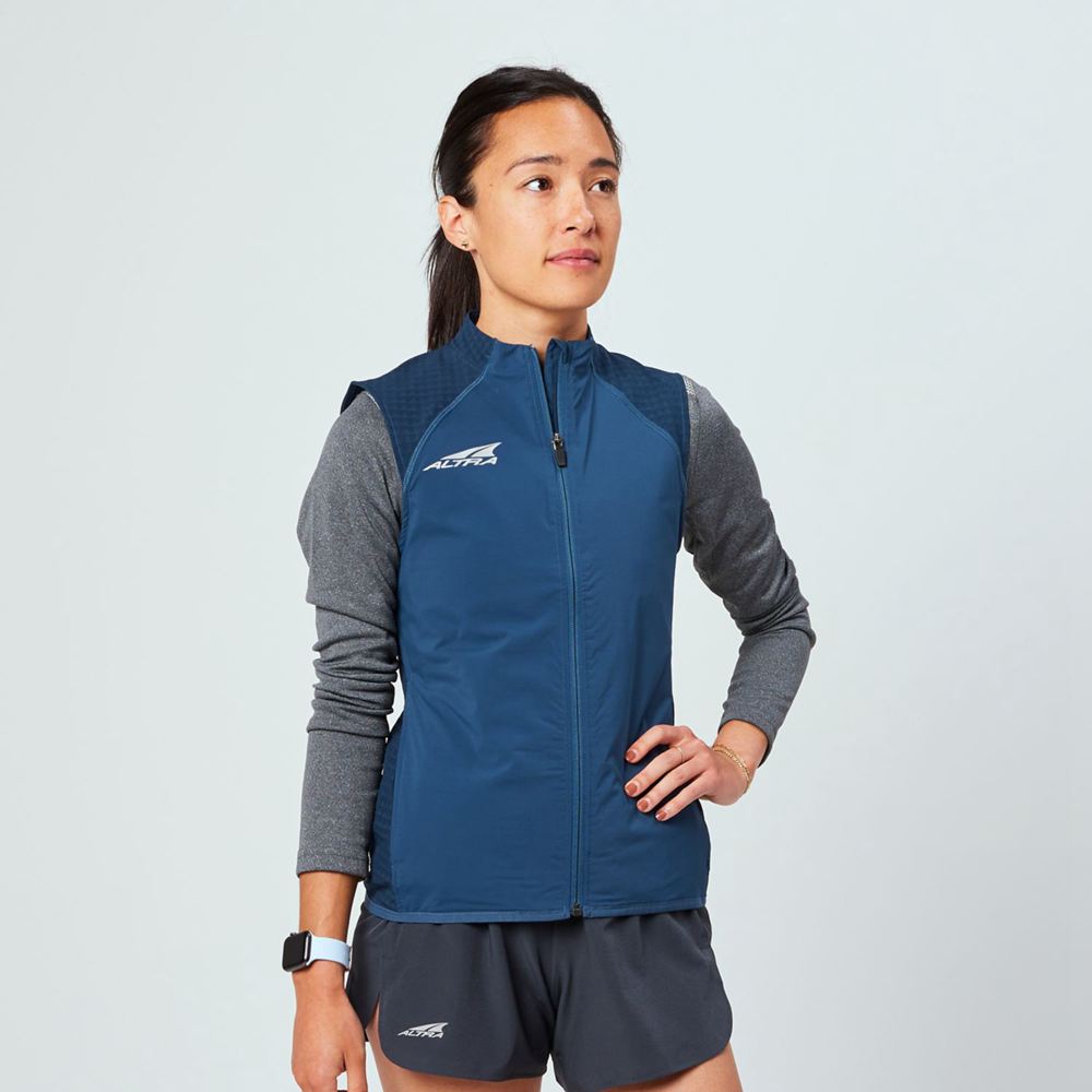 Coupe-Vent sans Manche Altra Trail Bleu Marine Femme | AJE-80317209