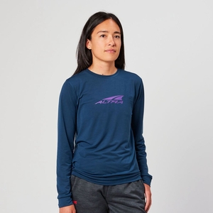 T-Shirt Altra Everyday Performance Long Sleeve Bleu Marine Femme | LIX-47484747