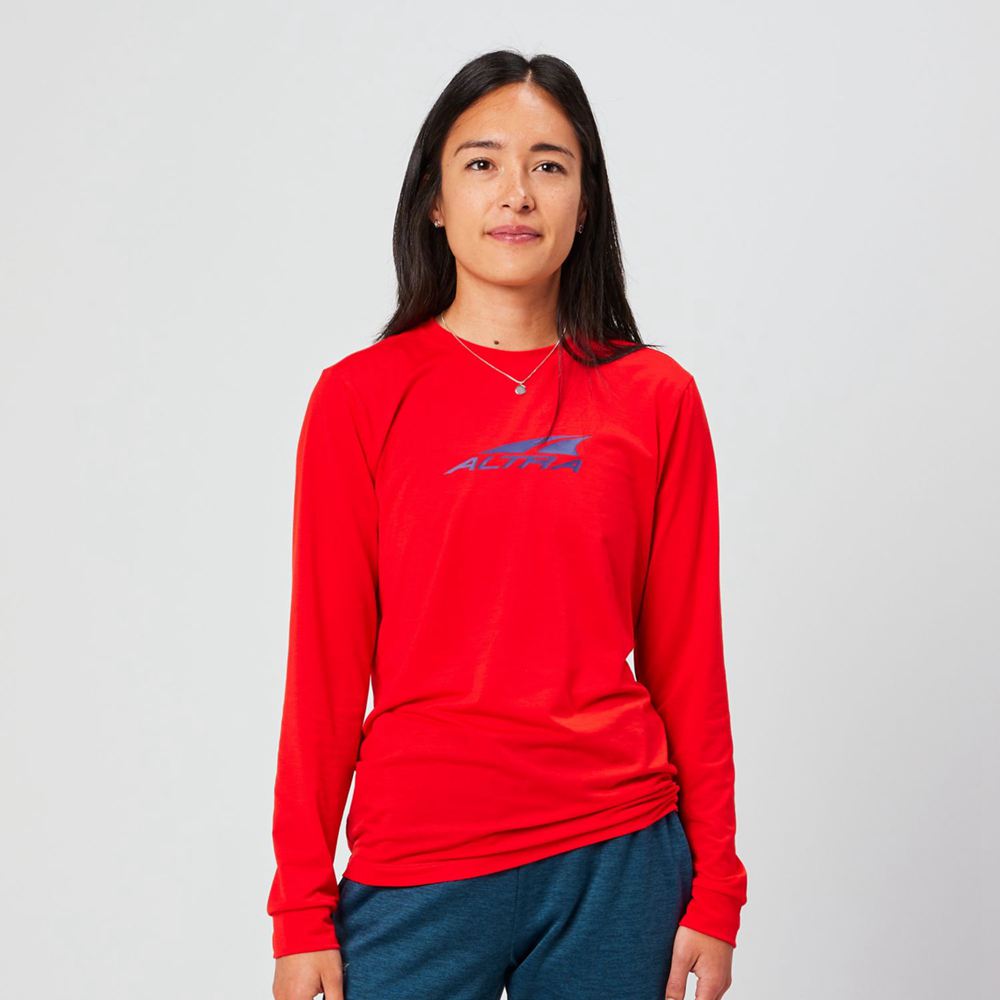 T-Shirt Altra Everyday Performance Long Sleeve Rouge Femme | VIU-81504333