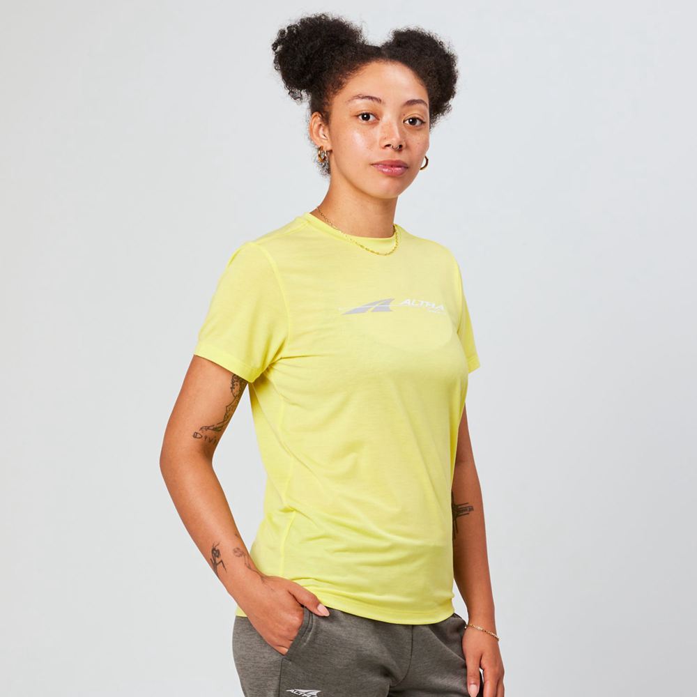 T-Shirt Altra Everyday Performance Short Sleeve Jaune Femme | ORM-52203409