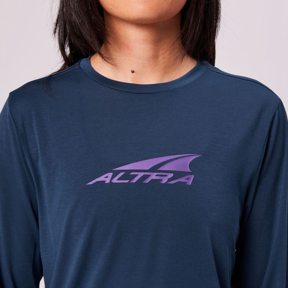 T-Shirt Altra Everyday Performance Long Sleeve Bleu Marine Femme | LIX-47484747