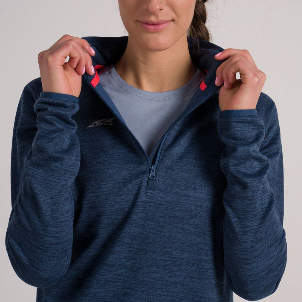 Pulls De Golf Altra Core 1/2 Zip Bleu Femme | QVJ-65353877