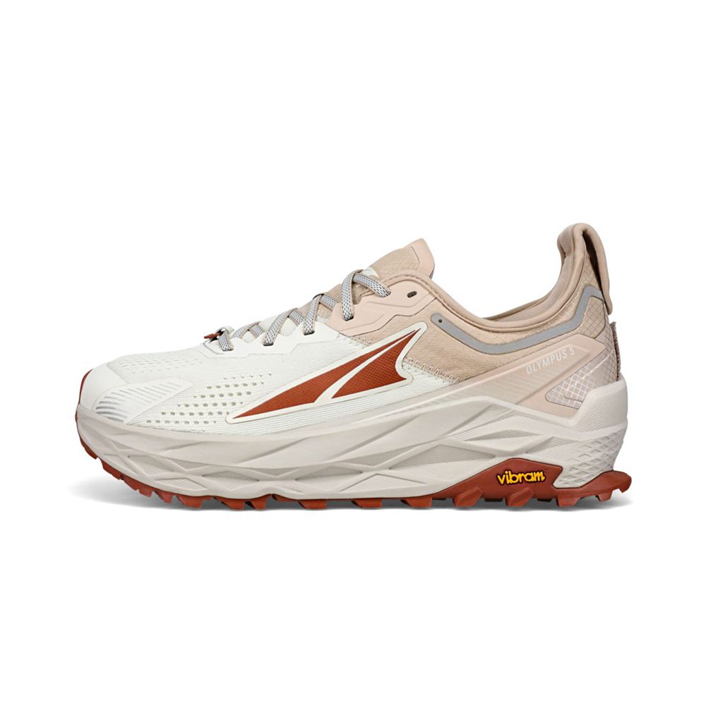 Chaussure Trail Running Altra Olympus 5 Blanche Beige Homme | NVQ-08952411