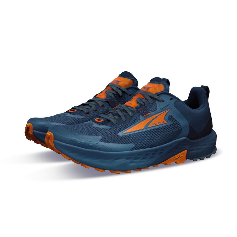 Chaussure Trail Running Altra Timp 5 Bleu Orange Homme | EAI-32915911