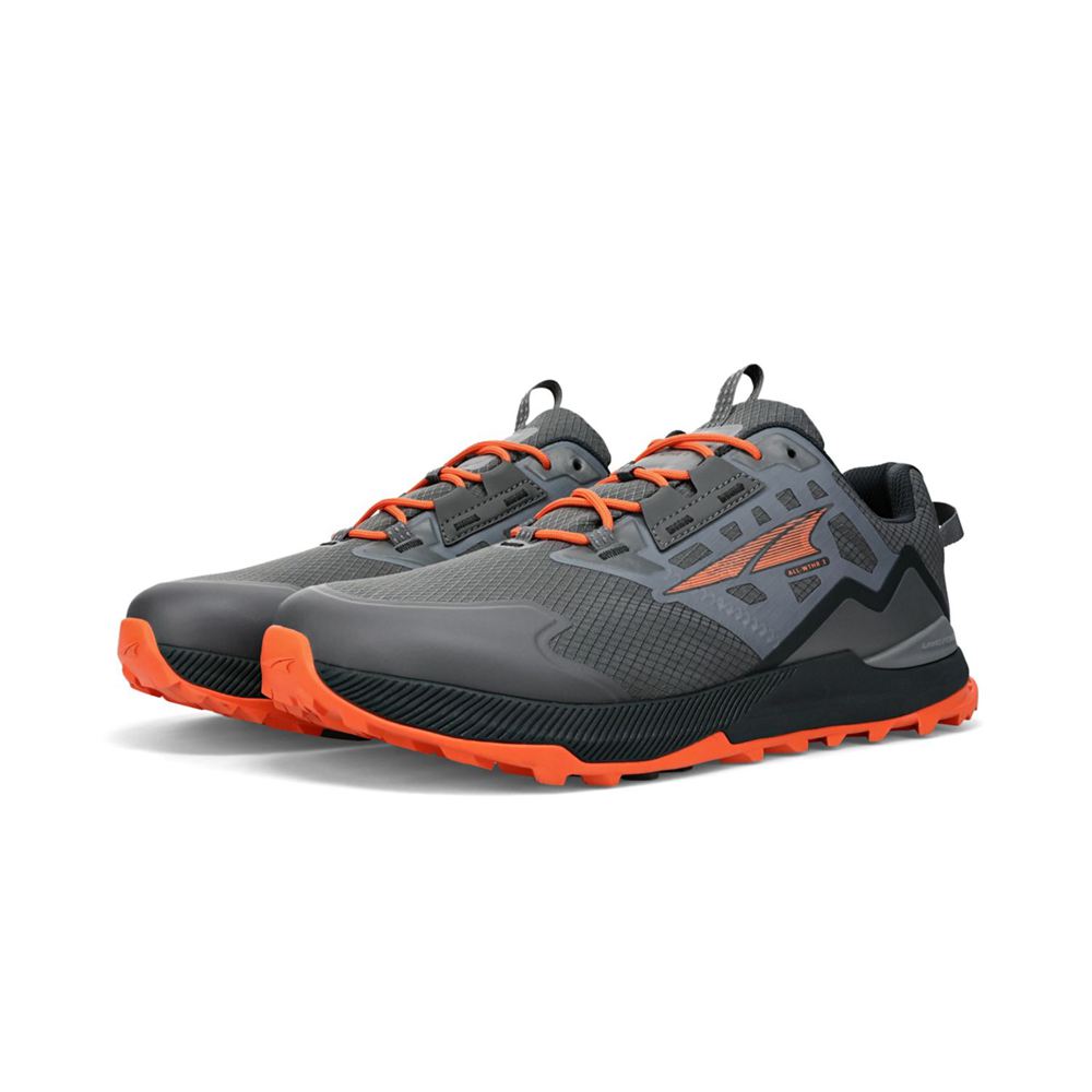 Chaussure Trail Running Altra Lone Peak ALL-WTHR Low 2 Grise Orange Homme | OLM-80085973