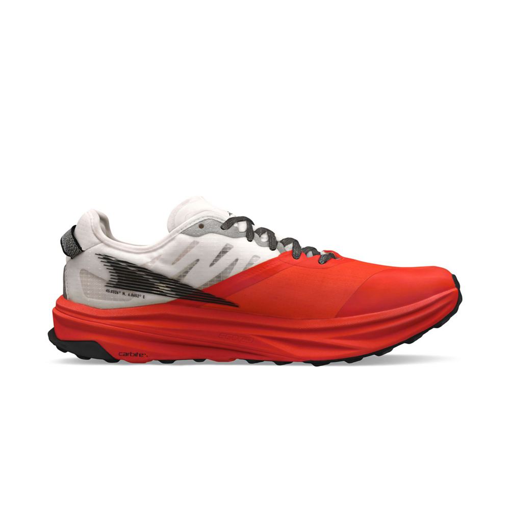 Chaussure Trail Running Altra Mont Blanc Carbon Blanche Rouge Homme | XKV-68160978