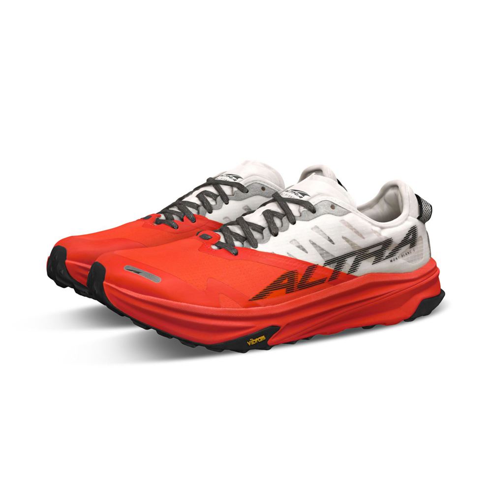 Chaussure Trail Running Altra Mont Blanc Carbon Blanche Rouge Homme | XKV-68160978