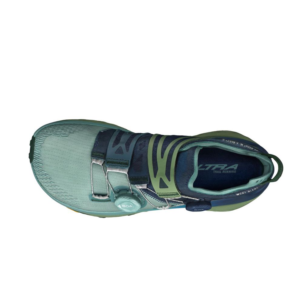 Chaussure Trail Running Altra Mont Blanc BOA Bleu Vert Homme | OTN-91045260