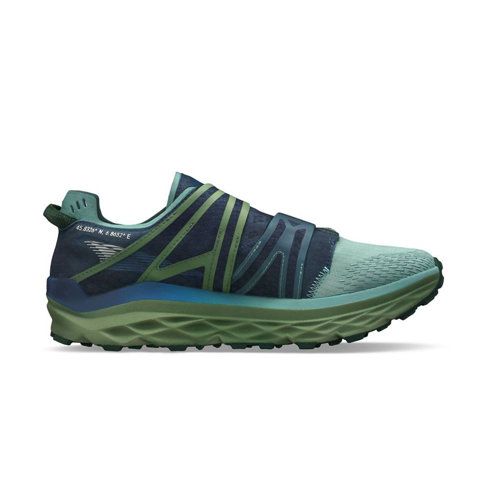 Chaussure Trail Running Altra Mont Blanc BOA Bleu Vert Homme | OTN-91045260