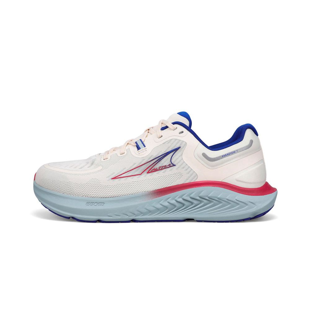 Chaussures Running Route Altra Paradigm 7 Blanche Bleu Homme | UBB-77979226