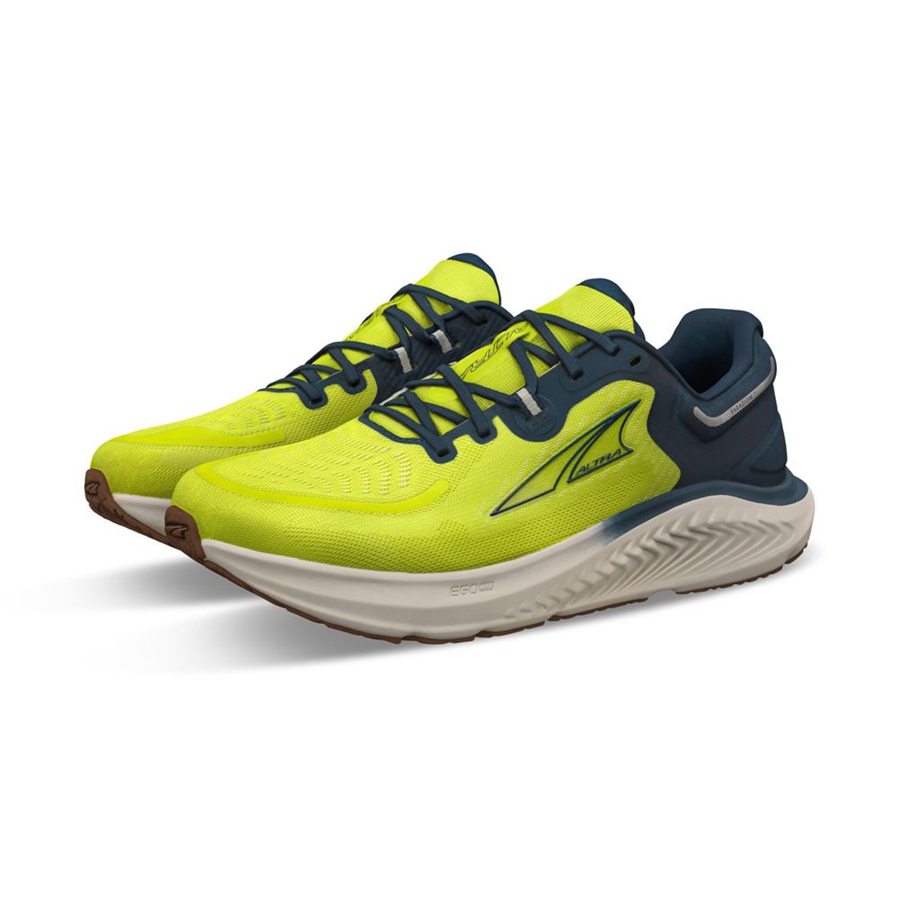 Chaussures Running Route Altra Paradigm 7 Jaune Vert Homme | QQJ-13128231