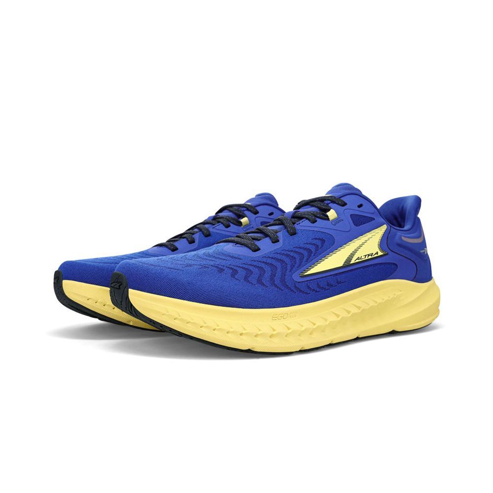 Chaussures Running Route Altra Torin 7 Bleu Jaune Homme | HIL-70439785