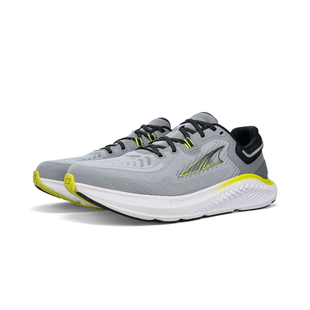 Chaussures Running Route Altra Paradigm 7 Grise Jaune Homme | TFC-36116847