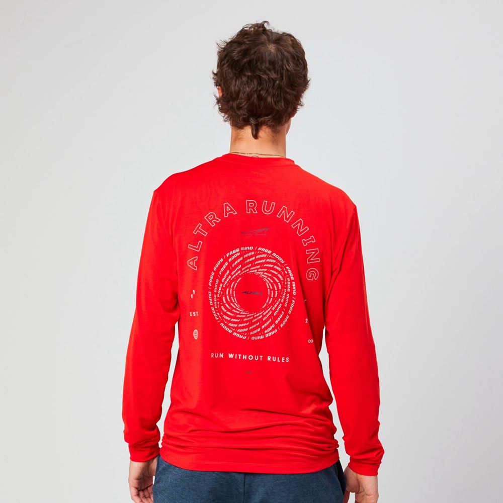 T-Shirt Altra Everyday Performance Long Sleeve Rouge Homme | TDQ-63081716