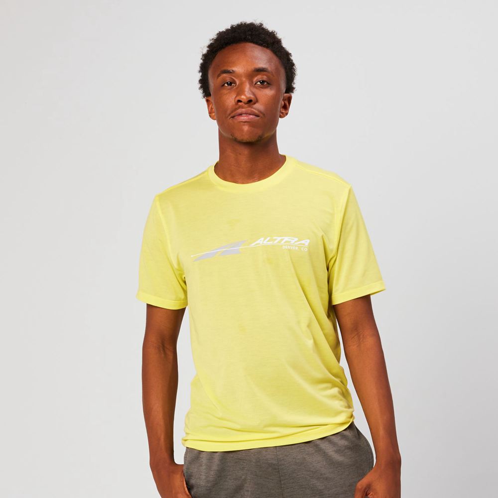 T-Shirt Altra Everyday Performance Short Sleeve Jaune Homme | DXU-82610964