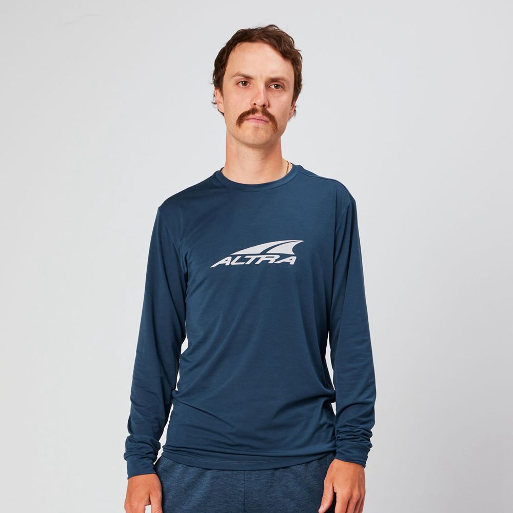 T-Shirt Altra Everyday Performance Long Sleeve Bleu Marine Homme | XHR-66758751