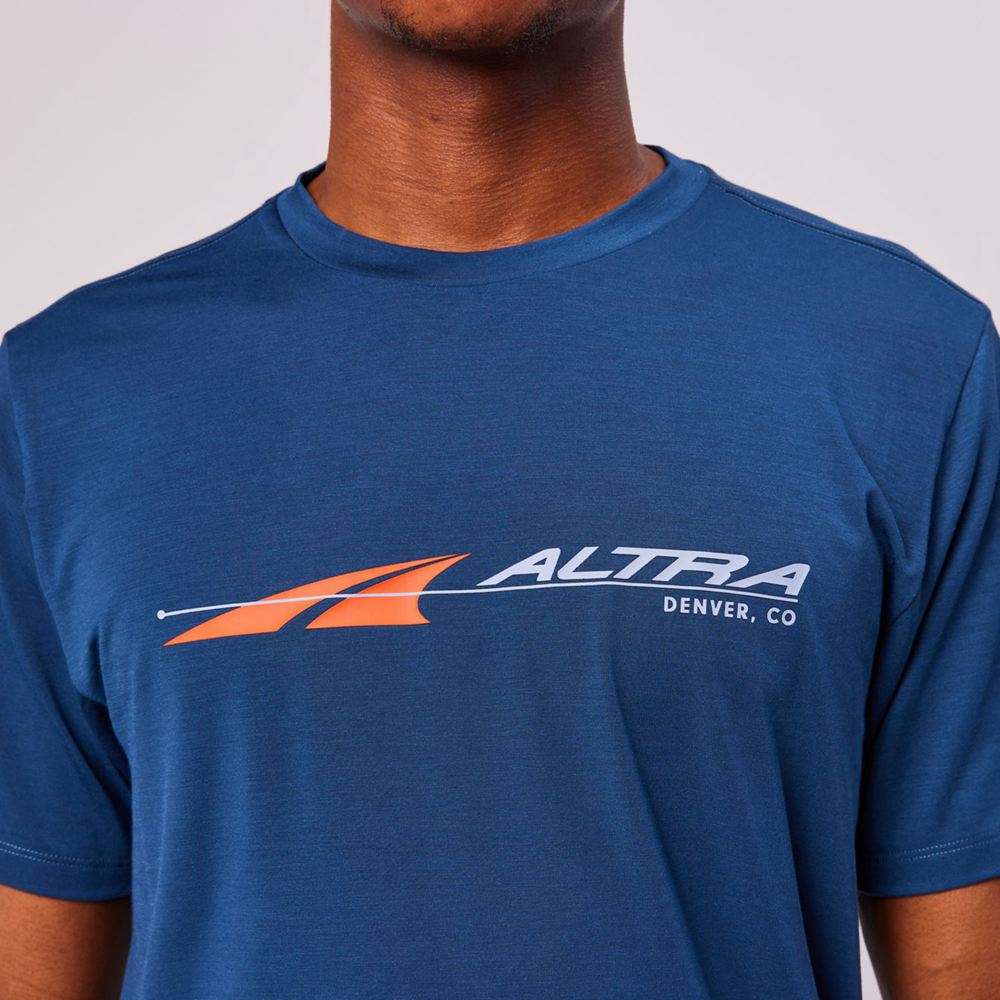 T-Shirt Altra Everyday Performance Short Sleeve Bleu Marine Homme | QTK-57923647