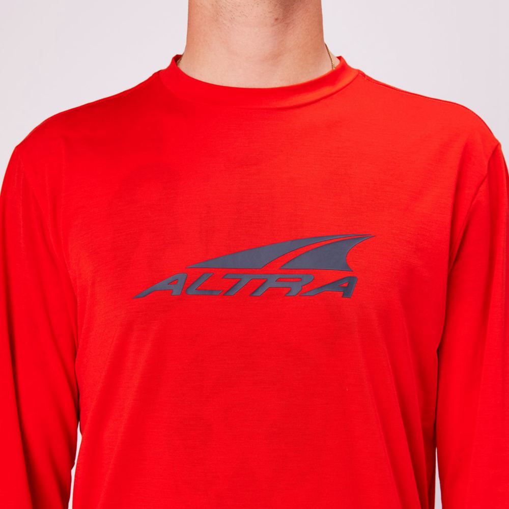 T-Shirt Altra Everyday Performance Long Sleeve Rouge Homme | TDQ-63081716