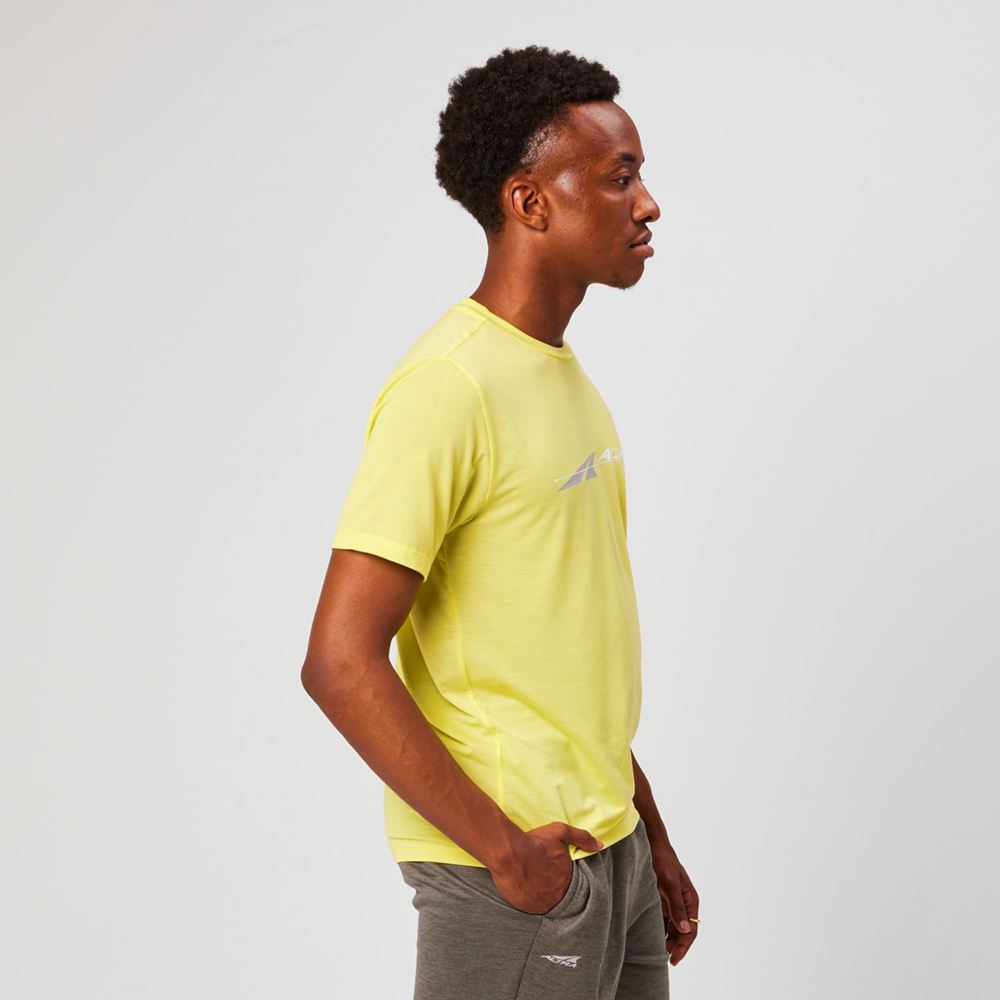 T-Shirt Altra Everyday Performance Short Sleeve Jaune Homme | DXU-82610964