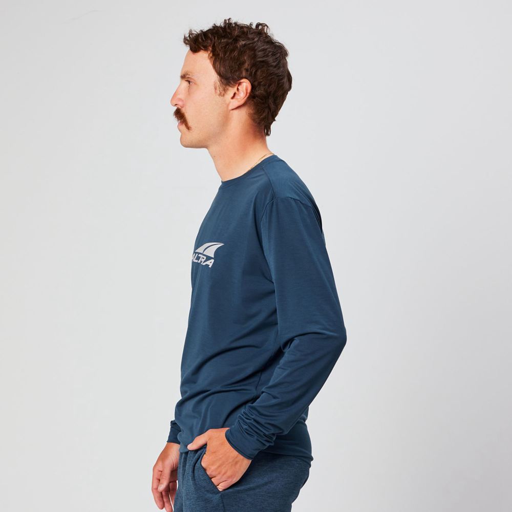 T-Shirt Altra Everyday Performance Long Sleeve Bleu Marine Homme | XHR-66758751