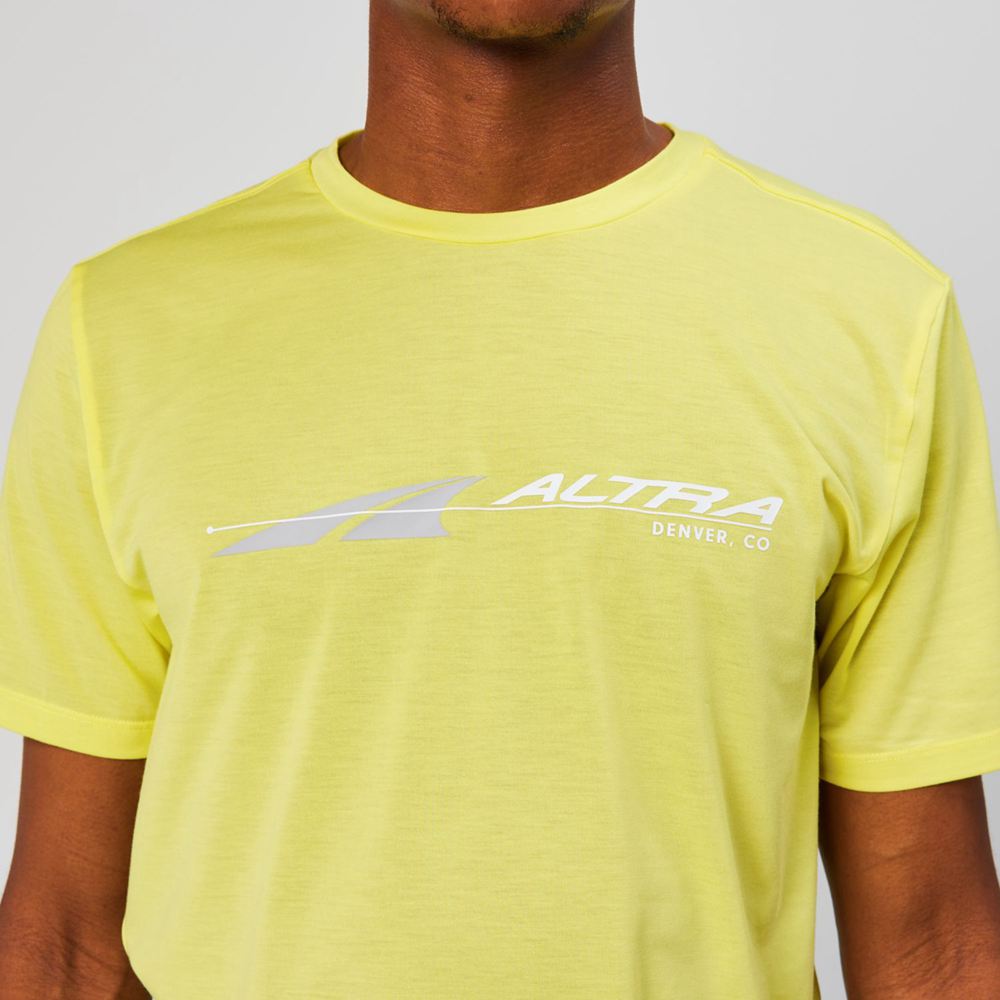 T-Shirt Altra Everyday Performance Short Sleeve Jaune Homme | DXU-82610964