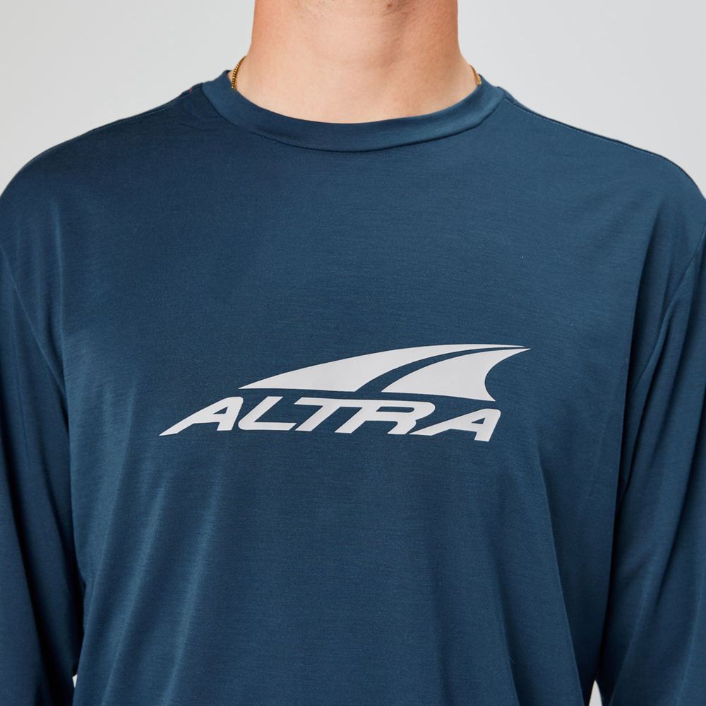 T-Shirt Altra Everyday Performance Long Sleeve Bleu Marine Homme | XHR-66758751