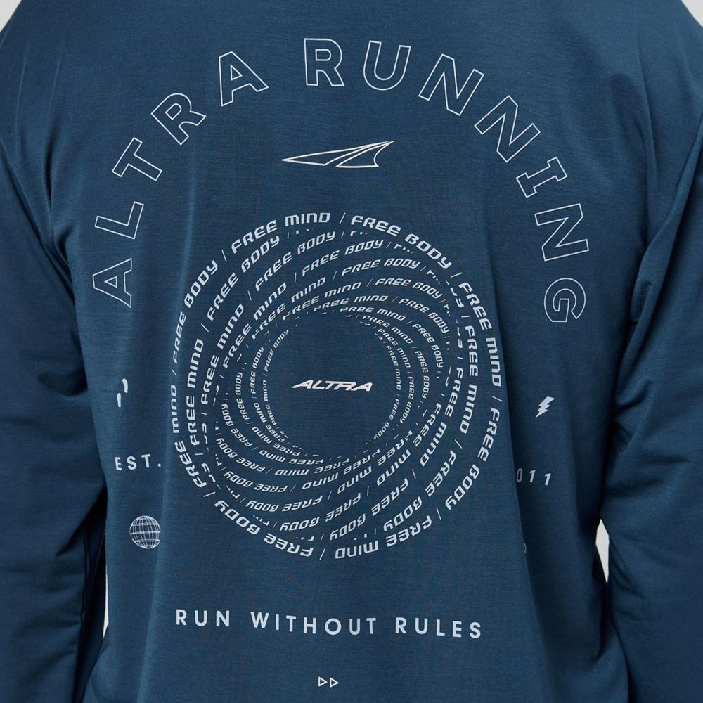 T-Shirt Altra Everyday Performance Long Sleeve Bleu Marine Homme | XHR-66758751