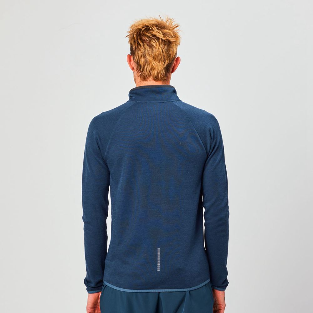 Pulls De Golf Altra Core Merino Wool 1/2 Zip Bleu Marine Homme | HLD-54236266