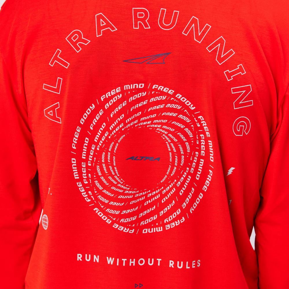 T-Shirt Altra Everyday Performance Long Sleeve Rouge Homme | TDQ-63081716