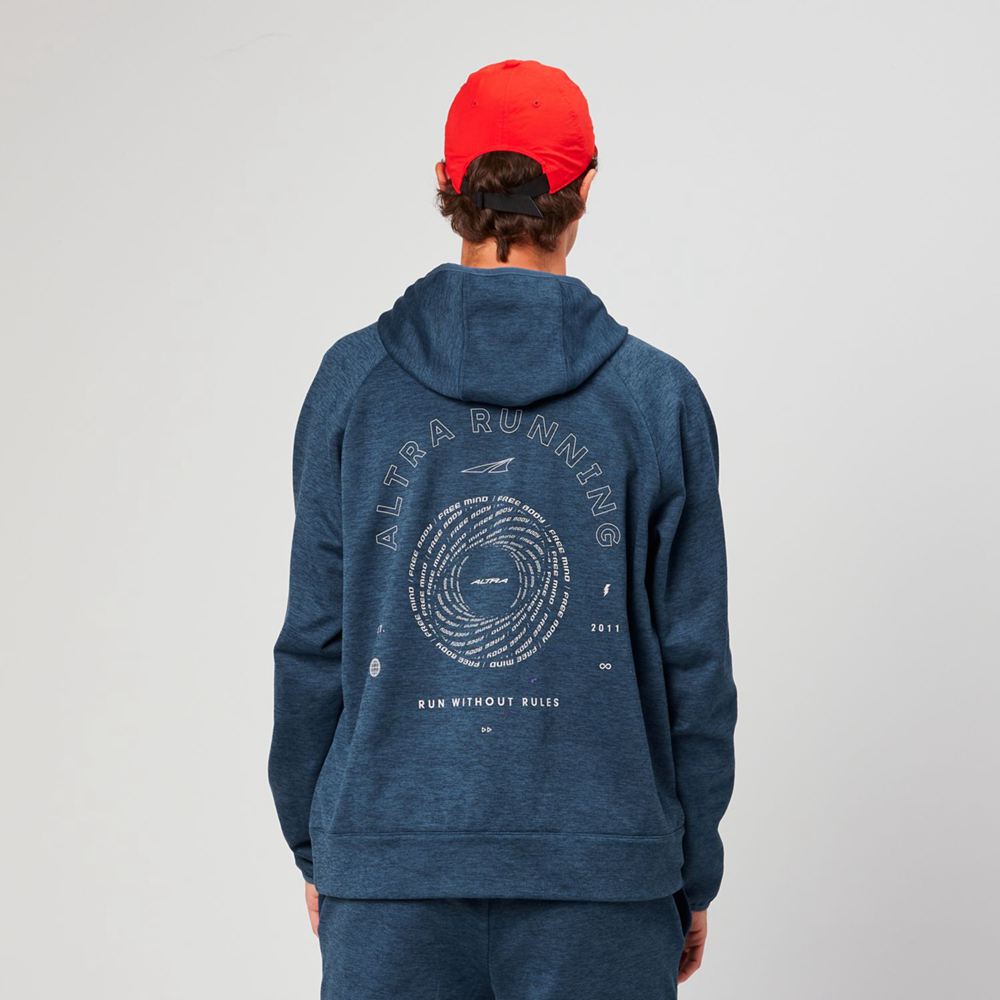 Sweat a Capuche Altra Run Without Rules Bleu Marine Homme | RYW-68183330