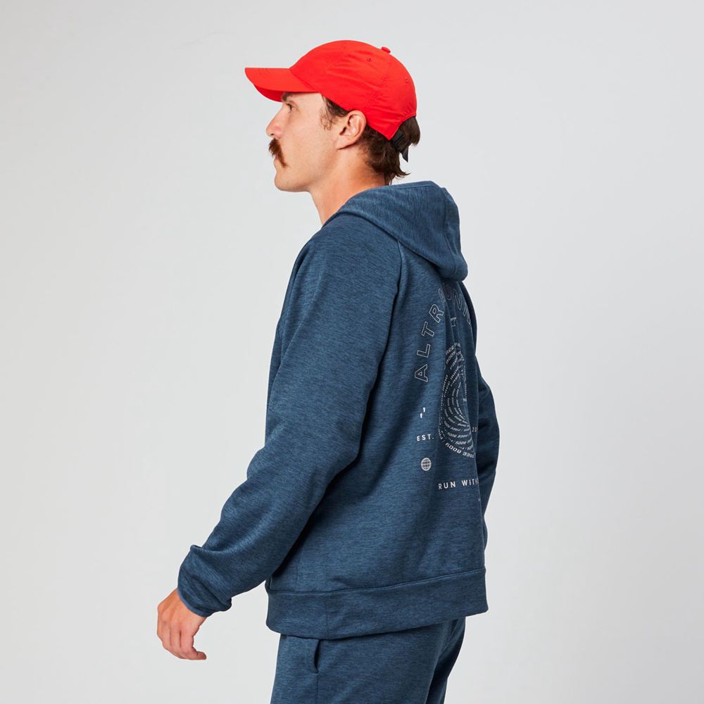 Sweat a Capuche Altra Run Without Rules Bleu Marine Homme | RYW-68183330